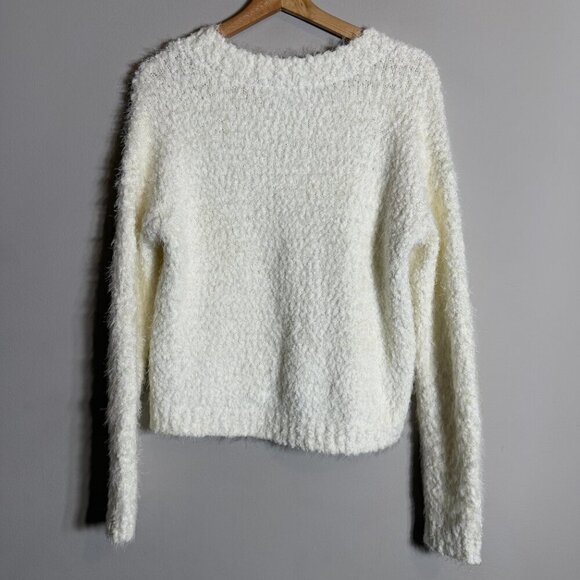 NWOT Show Me Your Mumu Cropped Varsity Sweater Knubby Knit Women's Small Cream - Picture 10 of 12